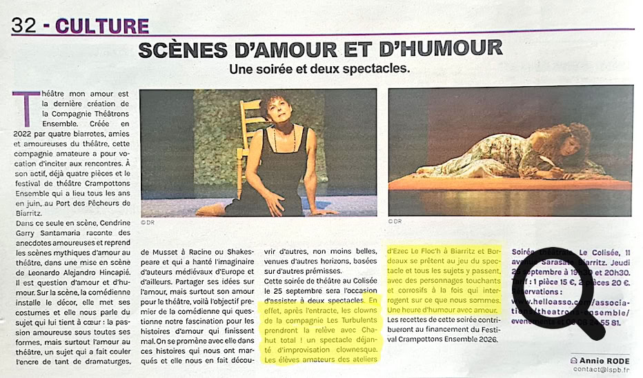 Article de presse des clowns de Biarritz